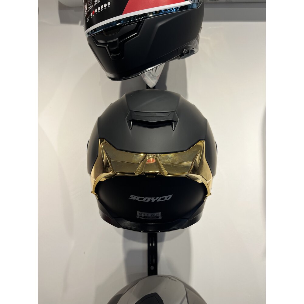 SCOYCO SİYAH GOLD CAMLI KASK