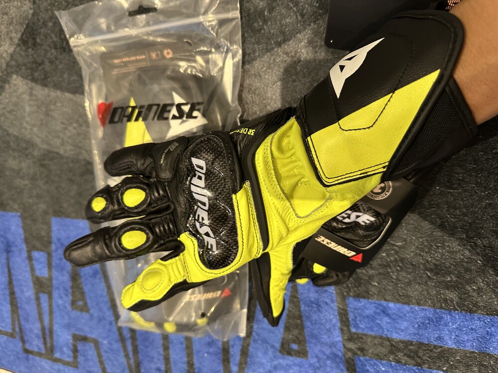 DAİNESE FULL SARI SİYAH HAKİKİ DERİ ELDİVEN