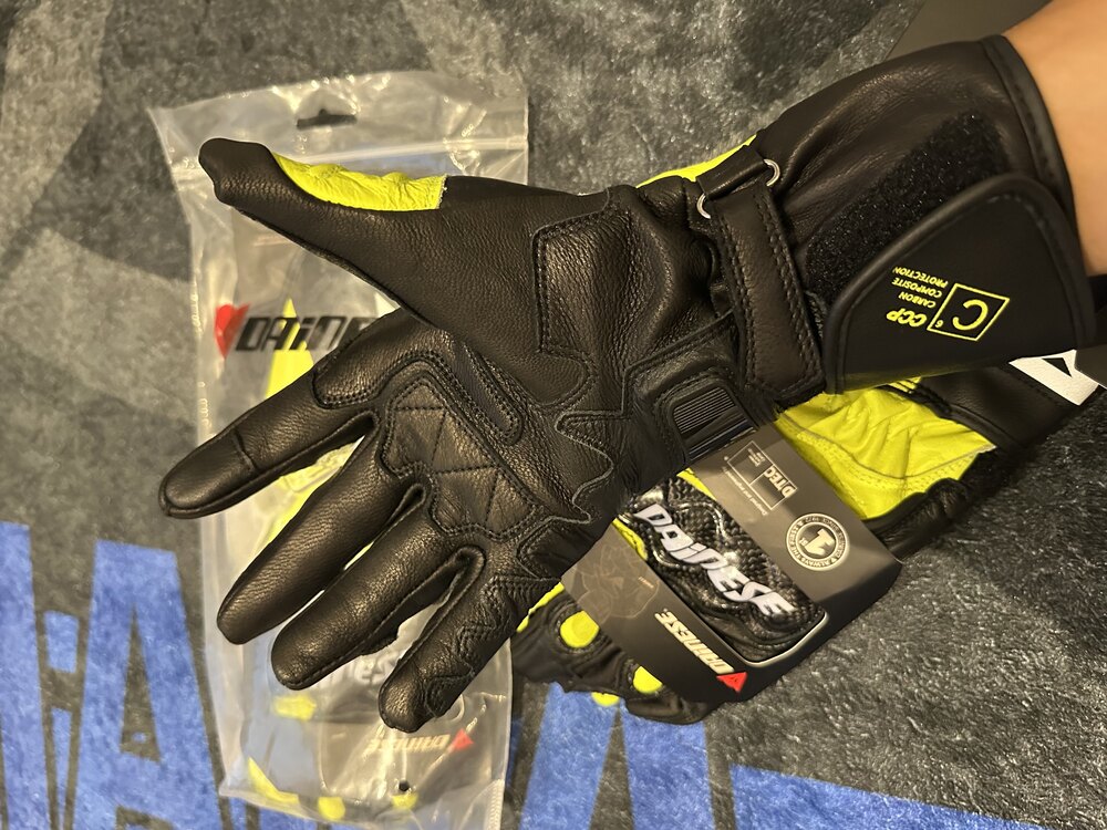 DAİNESE FULL SARI SİYAH HAKİKİ DERİ ELDİVEN